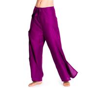 PANASIAM Pantalón Cruzado Mujer - pantalón Palazzo Estilo Boho - Viscosa | Pantalón ligero de verano, falda pantalón, liso, corte recto, pantalón de playa, cintura ajustable, 2 largos