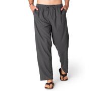 PANASIAM Pantalón de Verano Hombre - pantalón cómodo Ligero de algodón | Fácil de poner, opaco, transpirable, corte holgado, algodón, cintura elástica con cordón, bolsillos, yoga, deporte y ocio