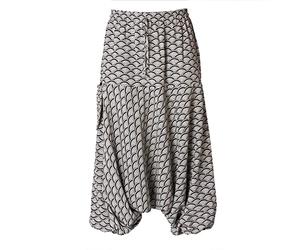 PANASIAM Pantalones Aladin 'geometrix', con patrones tradicionales japoneses, fabricados en pequeñas empresas familiares, Gris Seigaiha, L