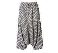 PANASIAM Pantalones Aladino Hombre & Mujer - Motivos geométricos | Pantalones yoga unisex, tiro bajo, cintura elástica & cordón ajustable, bolsillo, geometría sagrada, motivos japoneses