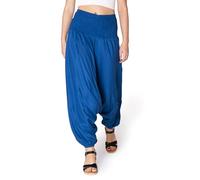 PANASIAM Pantalones Aladino Liso Azul Cielo Oscuro L