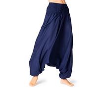 PANASIAM Pantalones Aladino Liso Azul Marino XL