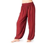 PANASIAM Pantalones Aladino Mujer - Pantalón Harem Amplio Boho PureBalance | Pantalón de yoga, 100% viscosa, corte holgado con cintura elástica ancha, pantalón de verano para vacaciones & uso diario