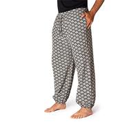 PANASIAM Pantalones Muck Pants 'geometrix', patrones japoneses tradicionales, producidos de forma justa en pequeñas empresas, Seigaiha Gris, L