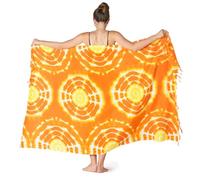 PANASIAM Pareo Sunrise - Pareo L & XXL - Mujer & Hombre - Pañuelo de playa | Falda pareo, vestido de playa & salida de baño, 100 % viscosa, Pareo XL o chal, Tapiz de pared, Toalla sauna, diseño Batik