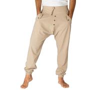 PANASIAM Yogi Pants Classic para hombre y mujer, cómodos pantalones de ocio en estilo harén Aladin, 100% algodón, ajuste óptimo gracias al cordón delantero y cintura elástica en la parte trasera
