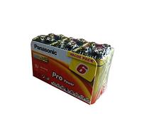 Panasonic 6LR61PPG/6BB Pro Power - Pilas alcalinas (9 V, 6LR61, 6 Unidades), Color Dorado