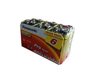 Panasonic 6LR61PPG/6BB Pro Power - Pilas alcalinas (9 V, 6LR61, 6 Unidades), Color Dorado