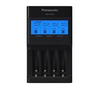 Panasonic BQ-CC65AKBBA Super Advanced Eneloop Pro y Eneloop Cargador rápido de 4 Posiciones con Panel indicador LCD y Puerto de Carga USB, Negro