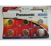 Panasonic CR2025 Pila botón de litio no-recargable, 3V, 165 mAh, Paquete de 6 unidades