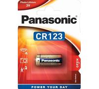Panasonic CR123 - 20 pilas de litio cilíndricas para dispositivos ligeros con alta demanda de energía, como detectores de humo, sistemas de alarma, proyectores, cámaras, 3 V, (2 x 10 unidades)