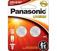 Panasonic CR1616 - Pilas de botón de litio de larga duración de 3.0 voltios en embalaje resistente a los niños, paquete de 2 baterías