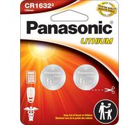 Panasonic CR1632 - Pilas de botón de litio de larga duración de 3.0 voltios en embalaje resistente a los niños, paquete de 2 baterías