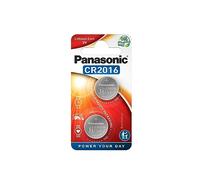 Panasonic CR2016 Pila botón de litio no-recargable, 3V, 90 mAh, Paquete de 2 unidades