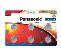 Panasonic CR2016 Pila botón de litio no-recargable, 3V, 90 mAh, Paquete de 6 unidades