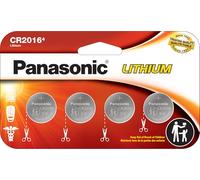 Panasonic CR2016 - Pilas de botón de litio de larga duración de 3.0 voltios en embalaje resistente a los niños, paquete de 4