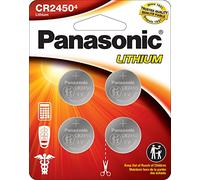 Panasonic CR2450 - Pilas de botón de litio de larga duración de 3.0 voltios en embalaje resistente a los niños, basado en estándares, paquete de 4 baterías
