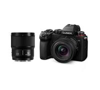 Panasonic DC-S5DWE-K Lumix S5D Cuerpo de cámara sin Espejo de fotograma Completo, 24.2MP, 4K 60P de grabación, Live View Finder, Wi-Fi, Bluetooth y Objetivos S-R1840E 18-40mm y S-S5M0E 50mm, Negro