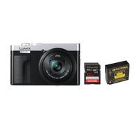 Panasonic DMC-TZ99 + batería recargable Patona BLG 10 + tarjeta SD SanDisk 32 GB plata/negro