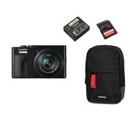 Panasonic DMC-TZ99 + DMW-BLG 10E + Matera 90M +Tarjeta SD 64 GB negro