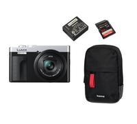 Panasonic DMC-TZ99 + DMW-BLG 10E + Matera 90M +Tarjeta SD 64 GB negro/plata