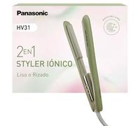 Panasonic EH-HV31-G503 Moldeador Iónico 2 en 1, Alisador y Rizador, 5 Temperaturas hasta 210°C, Placas 3D, Bloqueo Viaje, Voltaje Automático, Verde Matcha