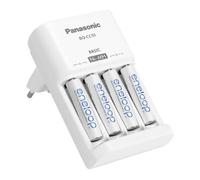 Panasonic Eneloop BQ-CC51 52051E40 - Cargador de Pilas Redondas para Pilas AA y AAA de 2/4 Pilas AA de 1900 mAh, Color Blanco