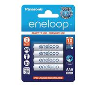 Panasonic eneloop, pilas de Ni-MH listas para usar, AAA Micro, pack de 4 uds., mín. 750 mAh, 2100 ciclos de carga, potentes y con baja autodescarga, recargables