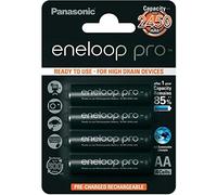 Panasonic Eneloop Pro BK-3HCDE/4BE - Pack 4 pilas recargables, AA, 2500 mAh