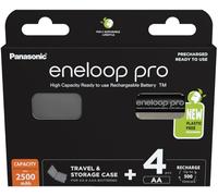 Panasonic Pilas recargables Eneloop Pro BK-3HCDE AA (R6) Negro mín. 2500 mAh 4 piezas + caja