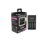 Panasonic eneloop SmartPlus Cargador para 1-4 Pilas AA/AAA NI-MH, con 4 Luces LED y 10 Funciones de Seguridad, Incluyendo 4 Pilas eneloop AA/Mignon Capacidad Mejorada de min. 2000