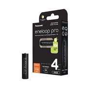 eneloop Pro, Pilas Recargables AAA/Micro, Paquete de 4, Capacidad de mín. 930 mAh, Pilas Ni-MH, Listas para Usar, Recargables hasta 500 Veces, Embalaje sin plástico, Pro, Negras