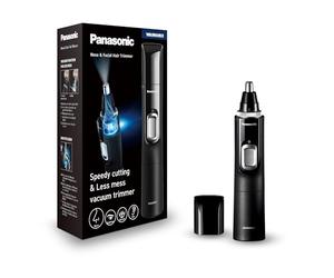 Panasonic ER-GN300-K503 Trimmer de Vello De Nariz para Hombres, Afeitadora Eléctrica Premium, Trimmer para Vellos de la Nariz, Orejas y Cejas, Resistente Al Agua, Funciona con Batería, Negro