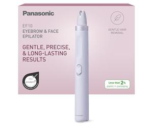 Panasonic ES-EF10-V503 Depiladora de Cejas y Vello Facial Mujer, Perfiladora de Cejas, Luz LED, Diseño Compacto Tipo Bolígrafo, Funciona con Pilas AA, Lila