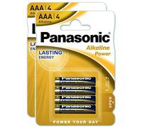 PANASONIC - Juego de 2 blísteres de 4 pilas alcalinas Power Bronze LR03 AA de 1,5 V