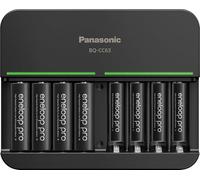 Panasonic K-KJ63KHC44A - Batería Recargable Avanzada Eneloop Pro 8 Posiciones, Cargador rápido de 6 Horas con 8 Luces LED de Carga con Pilas 4AA y 4AAA Eneloop Pro