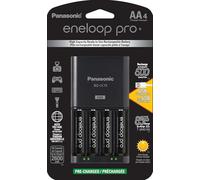 Panasonic K-KJ75KHC4BA Cargador de batería avanzado con Puerto de Carga USB y 4AA Eneloop Pro baterías Recargables de Alta Capacidad