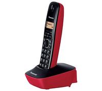 Panasonic KX-TG1611 - Teléfono (DECT, Altavoz, 50 entradas, Identificador de Llamadas) Color Negro, Rojo [Versión Importada]