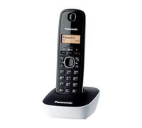 Panasonic KX-TG1611SPW Teléfono Inalámbrico Digital DECT, Unidad Base y 1 Auricular, Identificador De Llamadas, Batería Larga Duración, Pantalla LCD, Agenda, Rellamada, Despertador, Blanco