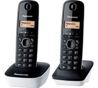 Panasonic KX-TG1612FRW - 2 teléfonos fijos inalámbricos DECT, Color Blanco/Negro (Importado) [versión importada]