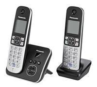 Panasonic KX-TG6822 - Teléfono Fijo Digital (inalámbrico, identificador de Llamadas, Pantalla LCD), Negro y Plateado [Importado de Alemania] [versión importada]