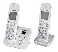 Panasonic KX-TG6822 - Teléfono inalámbrico con 2 microteléfonos (DECT, 30 min, color: Plata, Escritorio, 120 entradas, 103 x 65 Pixeles), [Importado de Alemania] [versión importada]