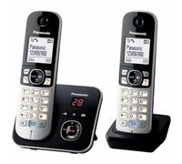 Panasonic KX-TG6822 - Teléfono inalámbrico DECT, con 2 microteléfonos, color negro [Importado de Francia] [versión importada]