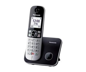 Panasonic KX-TG6851SPB Teléfono Inalámbrico Digital, Unidad Base y Auriculares, Identificador De Llamadas, Bloqueo De Llamadas Molestas, Timbre De Categoría, Pantalla LCD, Teclado Iluminado, Negro
