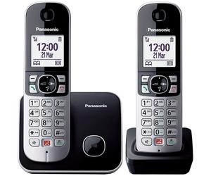 Panasonic KX-TG6852SPB Duo Teléfonos Inalámbricos Negros
