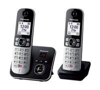 PANASONIC KX TG6862JTB 2 X Teléfono Cordless Duo Twin DECT Negro Y Plata