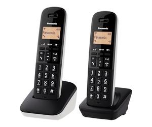 Panasonic KX-TGB612 Teléfono Inalámbrico Digital, Unidad Base y 2 Auriculares Identificador Y Bloqueador de Llamadas, Volumen Optimizado Del Receptor, Resistente A Golpes, Pantalla LCD Blanco y Negro