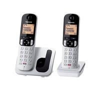 Panasonic KX-TGC252SPS Teléfono Inalámbrico Digital, Unidad Base y 2 Auriculares, Identificador y Bloqueo de Llamadas, Altavoz, Modo Ecológico, Reloj Despertador Evolucionado, Pantalla LCD, Plateado