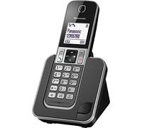Panasonic KX-TGD310 - Teléfono (DECT, Escritorio, Negro, Color Blanco, Auricular, LCD, 1880000000-1900000000 Hz, Identificador de Llamadas a) Color Negro, Blanco [Versión Importada]
