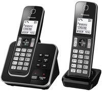 Panasonic KX-TGD622 - Teléfono doméstico inalámbrico con tecla de bloqueo de llamadas dedicada para un fácil registro de bloques de llamadas y contestador automático digital, negro y plateado (paquete